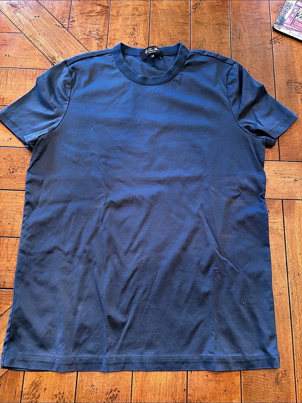 Loro Piana Blue Cotton Short Sleeve Tee Size 44